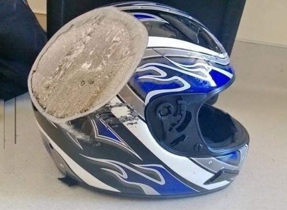 00 helmet after crash